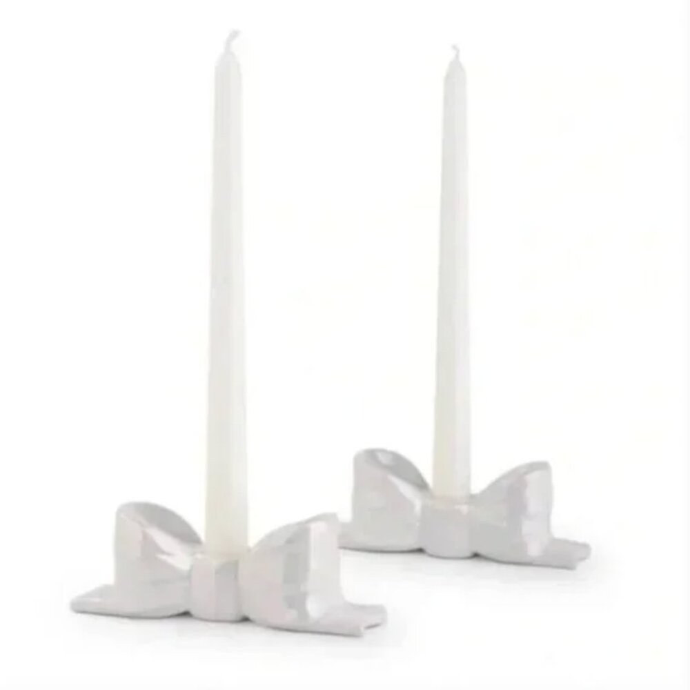 ⭐️ Holo Bow Classy Girly Chic Coquette Hippie Art Artsy Party Gift Candle Holder